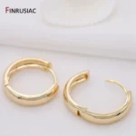 New Trendy Real Gold Plated Round Hoop Earrings For Women - Image 3