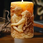 Male female couple embossed spherical candle - Image 3