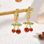Cherry Zirconia Dangle Earrings for Women - Image 2