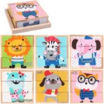 9 Pcs Six-sided 3D Cubes Jigsaw Puzzles Tray - Image 2