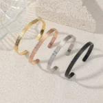 Stainless Steel Ayatul Kursi Cuff Bangle Islamic Muslim Arabic - Image 6