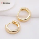 New Trendy Real Gold Plated Round Hoop Earrings For Women - Image 4