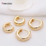 New Trendy Real Gold Plated Round Hoop Earrings For Women
