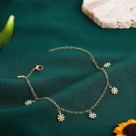 Elegant Daisy Flower Anklet with Handmade Pearl Chain Anklets for Women Summer Beach Sandals Accessories Bracelet on The Leg - Image 4